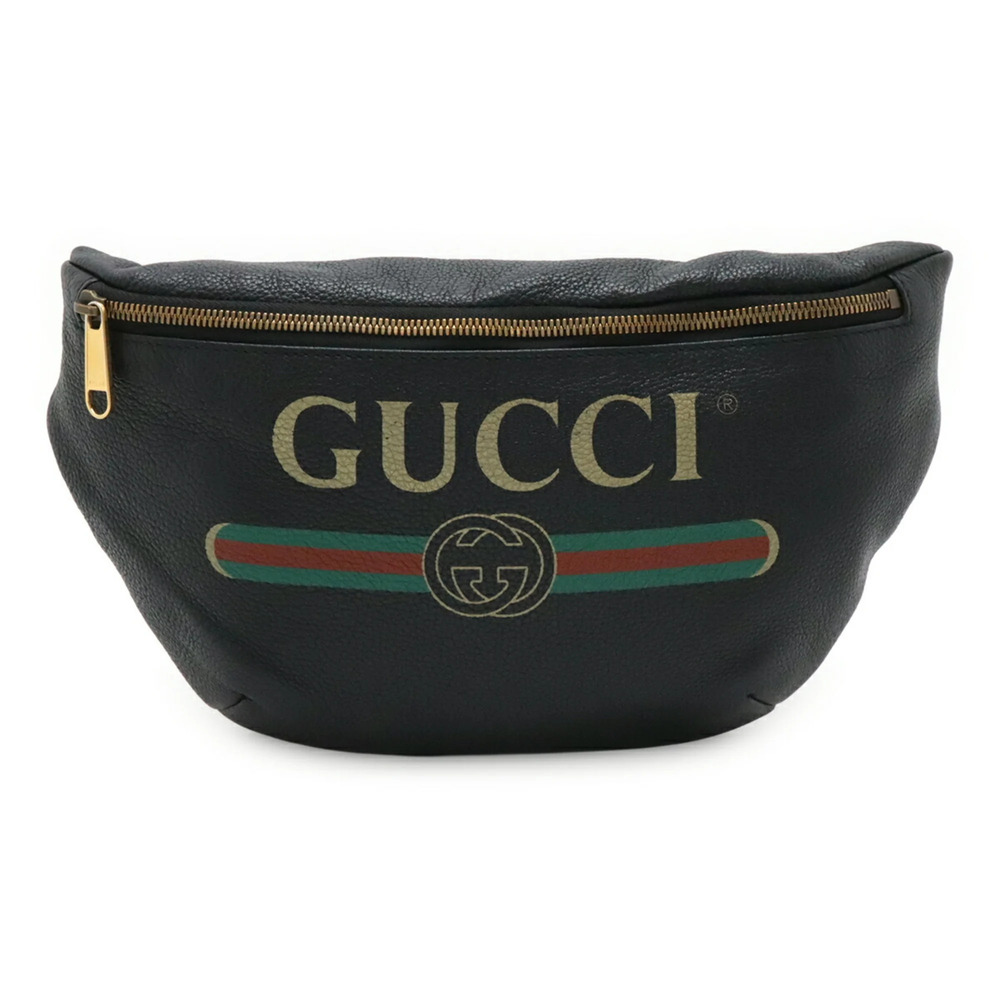 GUCCI Gucci Print Sherry Line Belt Bag, Body Waist Pouch, Leather, Pink, Gree...